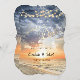 Beach Sunrise String Lights Save The Date