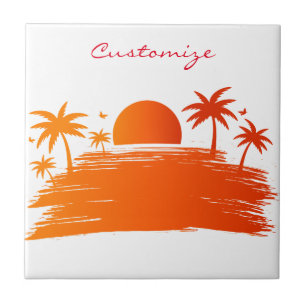 Beach Sunrise Sunset Thunder_Cove Ceramic Tile