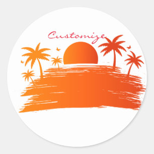 Beach Sunrise Sunset Thunder_Cove Classic Round Sticker