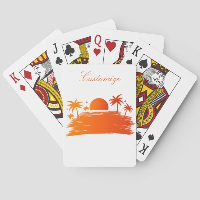 Beach Sunrise Sunset Thunder_Cove Playing Cards (Back)