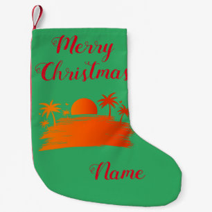 Beach Sunrise Sunset Thunder_Cove  Small Christmas Stocking
