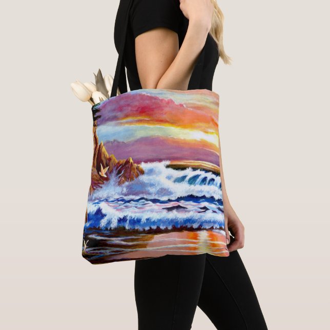 Beach Sunrise Tote Bag (Close Up)