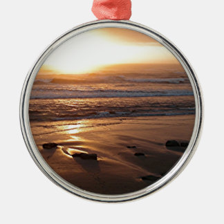 "Beach Sunset at Yachats, Oregon" by Lewis Evans Metal Tree Decoration