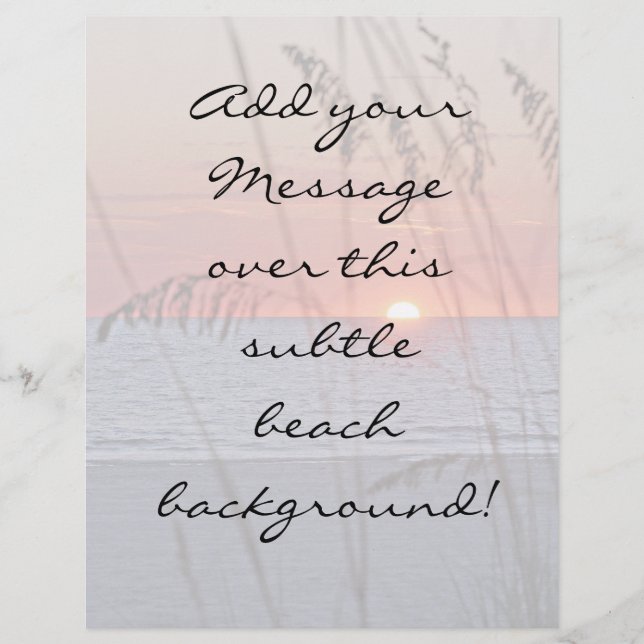Beach Sunset Background Flyer (Front)