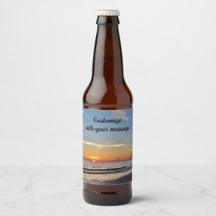 Beach Sunset Beer Bottle Label