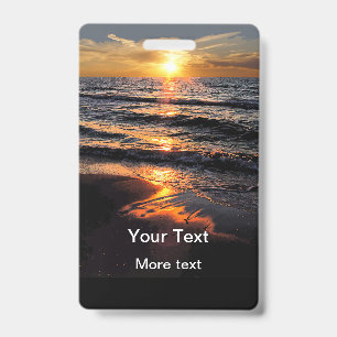 Beach Sunset Business Or Inspirational Event ID Badge