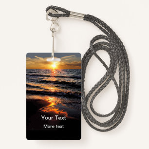 Beach Sunset Business Or Inspirational Event ID Badge