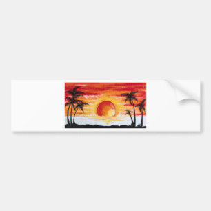Beach Sunset Custom Personalise DIY Project Home Bumper Sticker