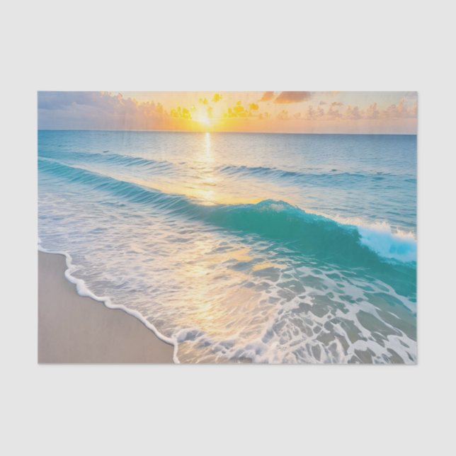 Beach Sunset Decoupage Tissue Paper (Front)