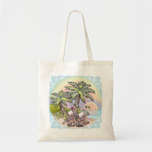 Beach Sunset Flamingo Tote Bag