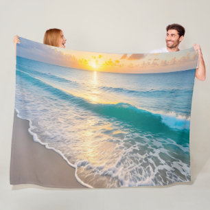Beach Sunset Fleece Blanket