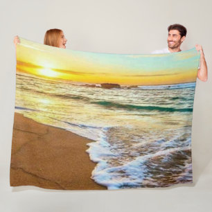 Beach Sunset Fleece Blanket