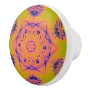 Beach Sunset High Contrast Mandela Ceramic Knob