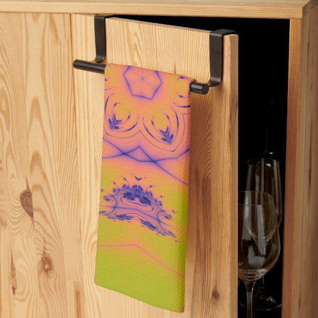 Beach Sunset High Contrast Mandela Tea Towel (Thirds Fold)