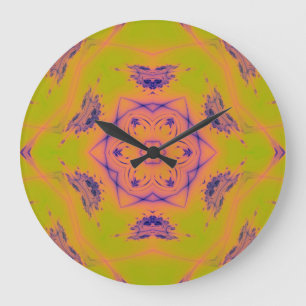 Beach Sunset High Contrast No Numbers Mandela Large Clock