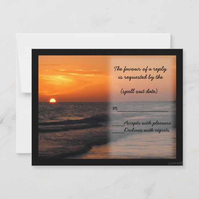 beach sunset ii rsvp card (Front)
