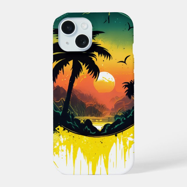 Beach Sunset iPhone 15 Case (Back)