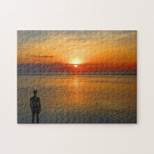 beach sunset man jigsaw puzzle