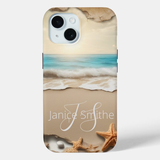 Beach Sunset Monogram Case-Mate iPhone Case (Back)