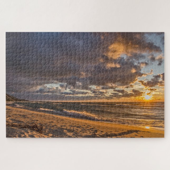 Beach Sunset on Lake Michigan Jigsaw Puzzle (Horizontal)