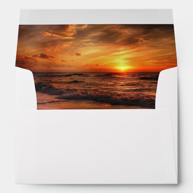 Beach Sunset Palm Tree Envelope (Back (Bottom))