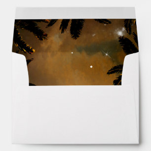 Beach Sunset Palms Romantic Wedding Envelopes