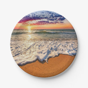 Beach Sunset  Paper Plate