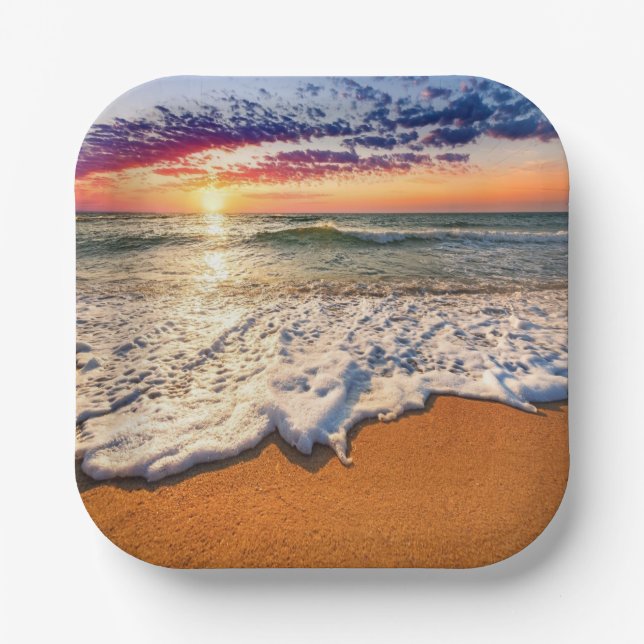 Beach Sunset  Paper Plate (Front)