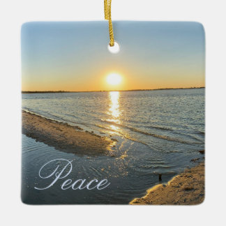 Beach Sunset Peace Ornament Sign