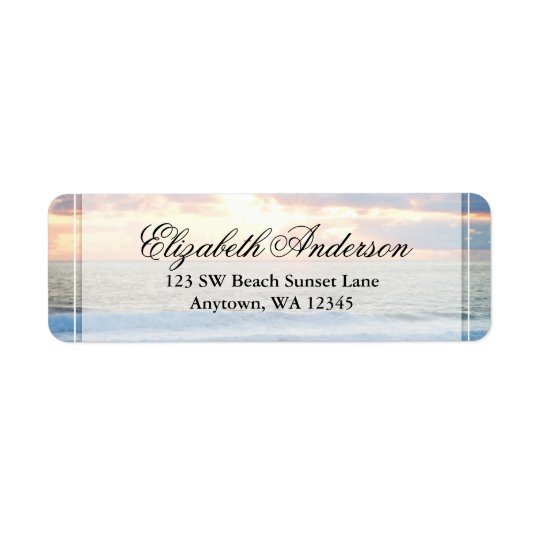 Beach Sunset Personalised Address Label