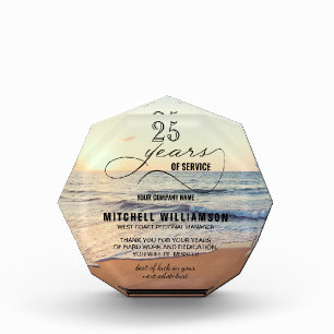 Beach Sunset Personalised Retirement Keepsake Acrylic Award