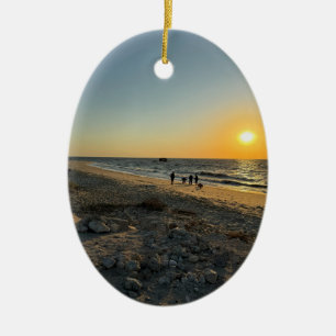Beach Sunset Photo Ornament