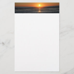 Beach Sunset Photo Stationery Paper