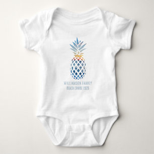 Beach Sunset Pineapple Tropical Summer Cruise Baby Bodysuit