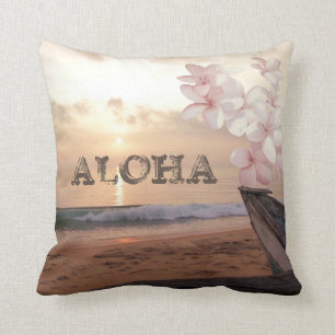 Beach Sunset Plumeria ,Aloha Cushion