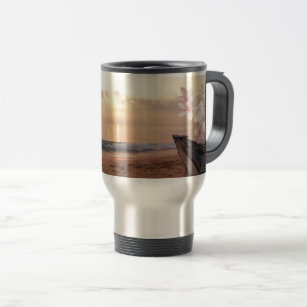 Beach Sunset Plumeria-Personalised Travel Mug
