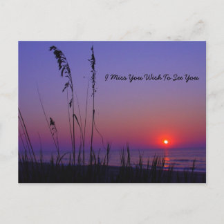 Beach sunset postcard