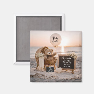 beach sunset pregnancy announcement teddy keepsake magnet