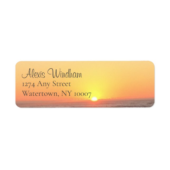 Beach sunset return address labels (Front)