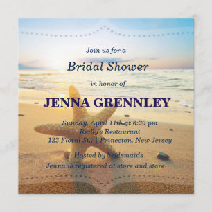 Beach Sunset Romantic Bridal Shower Any Party Invitation