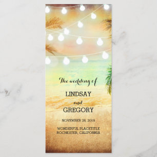 beach sunset romantic wedding programs