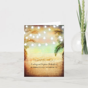 Beach Sunset Romantic Wedding Thank You cards