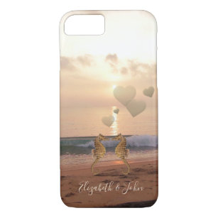 Beach,Sunset ,Seahorses In The Love -Personalised Case-Mate iPhone Case