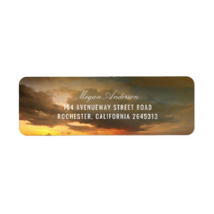 Beach Sunset Sky Romantic Wedding Return Address Label