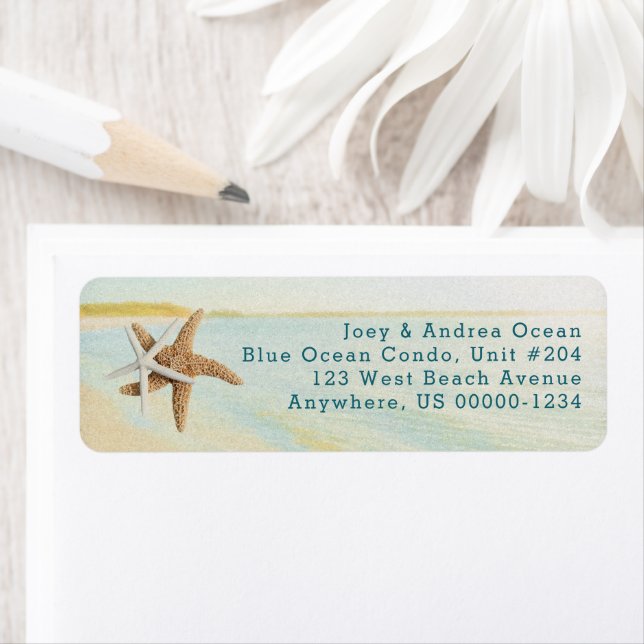 Beach Sunset Starfish Coastal Address Labels (Insitu)