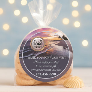 Beach Sunset Thank You Classic Round Sticker