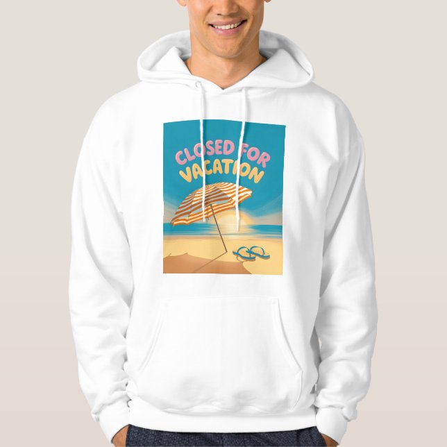 Beach Sunset Vacation Mode Graphic Hoodie (Front)