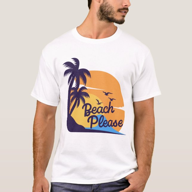  Beach Sunset Vibes | Summer Tropical T-Shirt (Front)