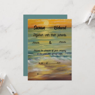 Beach sunset wedding Invitation
