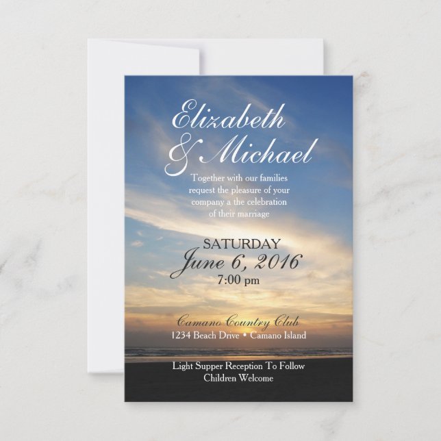 Beach/Sunset Wedding Invitation (Front)